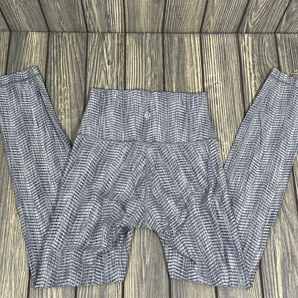 Lululemon Wunder Under High-Rise Leggings Women Teen 2 Gray Chevron Yoga Pants